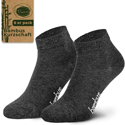 Abbildung von Piarini Gr. 47 50 6 Paar Bambussocken Herren Socken kurz anthrazit grau