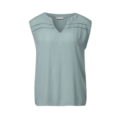 Abbildung von Street One Crinkle MIT TAPE Bluse, Damen, Größe: 36, Blau