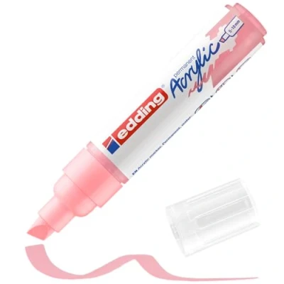 Abbildung von edding 5000 Acrylmarker breit rosa 1 Acrylstift wasserfest breite Keilspitze 5 10 mm Acryl Farben zum Malen auf Leinwand, Malpapier und Holz Acrylstifte für Steine