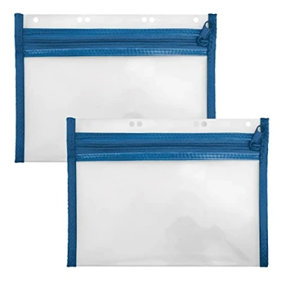 Abbildung von VELOFLEX A435005 Dokumentenhülle mit Reißverschluss, 2 Stück, DIN A5, abheftbar, blau, VELOBAG XXS, Reißverschlusstasche