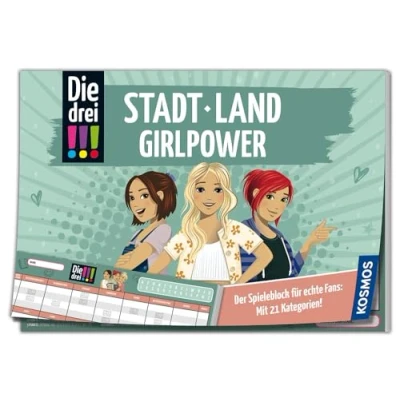 Abbildung von KOSMOS 684594 Die DREI !!! Stadt Land Girlpower, Spielblock mit Ausrufezeichen, Fluss, tolles Geschenk für Mädchen und Jungen ab 8 Jahre
