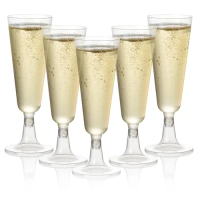 Abbildung von MATANA 24 Premium Elegante Sektgläser Plastik, 150ml Mehrweg Cocktailgläser, Champagner Gläser aus Kunststoff, Sektflöten, Proseccogläser für Hochzeiten, Geburtstage, Partys