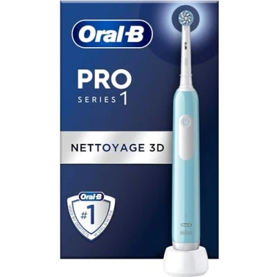 Abbildung von Oral B Pro Series 1 Elektrische Zahnbürste, Blau, Reinigungsbürste 3D, Timer, wiederaufladbar