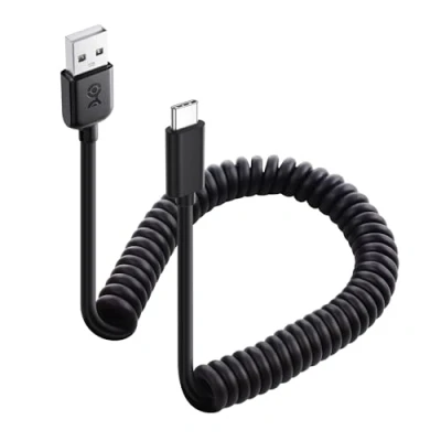 Abbildung von Cable Matters USB zu C Spiralkabel mit 3A/15W Schnellladung 0,3 1,2m, unterstützt Apple CarPlay, Android Auto, A C, für iPhone 15/15 Pro/15 Plus/15 Pro Max, Galaxy S23, iPad
