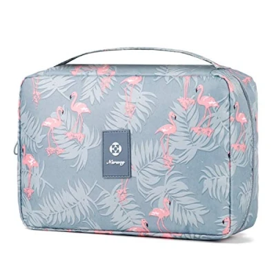 Abbildung von Kulturtasche Damen Gross Zum Aufhängen, Kulturbeutel für &amp; Herren Kosmetiktasche Waschtasche (Flamingo)