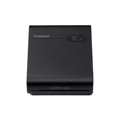 Abbildung von Canon SELPHY SQUARE QX10 Mini Fotodrucker mobil tragbar unterwegs (quadratischer Druck 6,8 x 6,8cm mit Kleberückseite, eingebauter Akku, WLAN, App, Thermosublimation) schwarz [+ 3er Set]