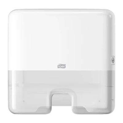Abbildung von Tork Xpress Mini Spender für Multifold Handtücher Weiß H2, Einzeltuchentnahme, Elevation Design, 552100