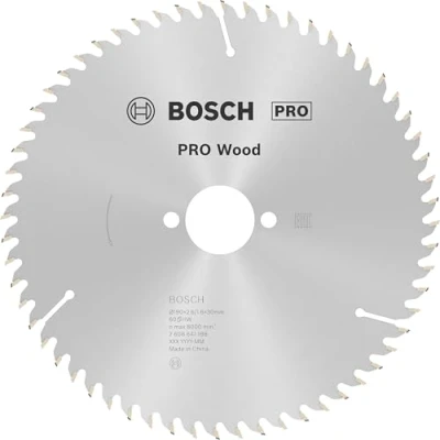 Abbildung von Bosch 1x PRO Wood Kreissägeblatt für Akku Handkreissägen (für Weichholz, Hartholz, Ø mm, Professional Zubehör Handkreissäge)