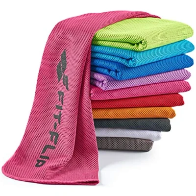 Abbildung von Fit Flip Kühlendes Handtuch Ice Cooling Towel und mikrofaser Kühltuch kühlende Handtücher für Nacken Hals Airflip cool Fitness Sport Kühlhandtuch (rosa, 120x35cm)