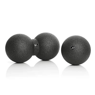 Abbildung von BODYMATE Set aus großem Faszien Ball (Durchmesser 12CM) und Duo (12x24cm) Schwarz, Selbstmassage für Faszientraining
