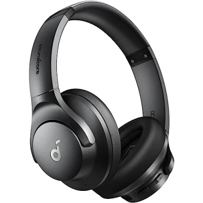 Abbildung von soundcore by Anker Q20i kabelloser Bluetooth Over Ear Kopfhörer mit Hybrid Active Noise Cancelling, 40h Spielzeit im ANC Modus, Hi Res Audio, Personalisierung per App(Schwarz)(Generalüberholt)