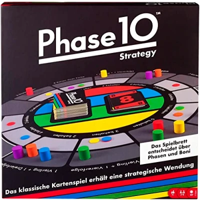 Abbildung von Mattel Games Phase 10 Brettspiel Strategy, interaktives Spiel für die Familie, Perfekt als Kinderspiel oder Erwachsene, Gesellschaftsspiel, 2 6 Spieler, ab 7 Jahren, FTB29
