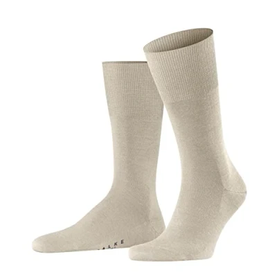 Abbildung von FALKE Herren Socken Airport M SO Wolle Baumwolle einfarbig 1 Paar, Beige (Beige Melange 4043), 49 50