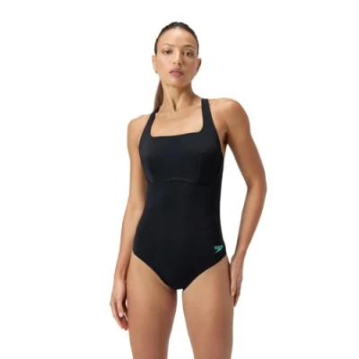 Abbildung von Speedo Womens FLEX BAND Swimsuit WITH Built IN SWIM BRA Badeanzug, Damen, Größe: 38, Anthracite