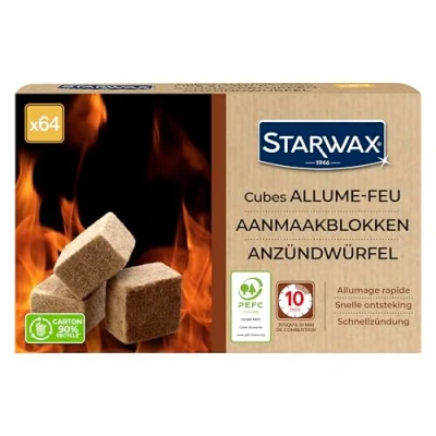 Abbildung von STARWAX Anzündwürfel Brenndauer bis 10 min Schnelles Anzünden Beeinträchtigen nicht den Geschmack der Speisen PEFC 64 Würfel
