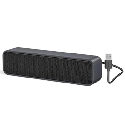 Abbildung von ADELGO SoundBar Mini USB Lautsprecher, Computer Lautsprecher Laptop Boxen für PC, Computer, Laptop, Notebook, Tablet Plug and Play Grau