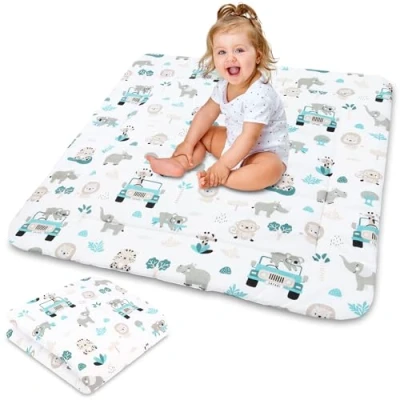 Abbildung von Krabbeldecke Krabbelmatte für Baby Spielmatte Spieldecke Bodenmatte Kinder und Babys Kinderzimmer Laufgitter Große faltbar waschbar Play Mat 100x100 cm