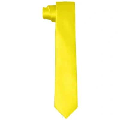 Abbildung von DonDon Krawatten für Herren handgefertigt Seiden Look 6 cm Krawatte Gelb