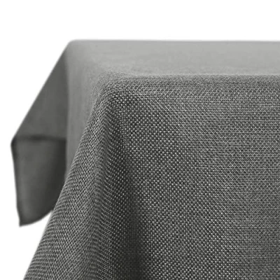 Abbildung von Deconovo Tischdecke Leinenoptik Lotuseffekt Tischwäsche Wasserabweisend Tischtuch 150x300 cm Grau