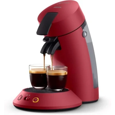 Abbildung von PHILIPS Senseo Original Plus, Kaffeepadmaschine (Kaffeestärkewahl, Kaffee Boost Technologie, aus recyceltem Plastik), rot, (CSA210/90)