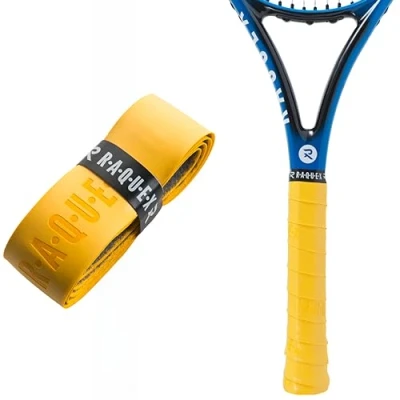 Abbildung von Raquex Enhance Ersatz Griffband: Griffband geeignet für Tennis , Padel, Badminton und Squashschläger. 14 Farben. Hochwertiges, selbsthaftendes Tennisschläger (Dunkelgelb, 1 Griffband)