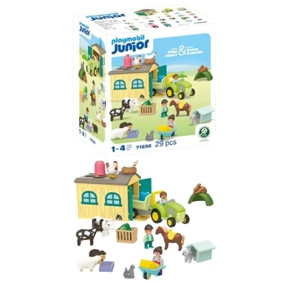 Abbildung von PLAYMOBIL JUNIOR Bauernhof Abenteuer nachhaltiges Spielzeug für Kinder ab 1 Jahr 71656
