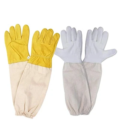 Abbildung von dancepandas Imkerhandschuhe 2 Paar Bienenzucht Handschuhe Ziegenleder Schutzhandschuhe Beekeeping Gloves für den Anfänger Beekeeper, Männer, Frauen, Bienen (48cm)