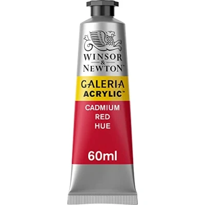 Abbildung von Winsor &amp; Newton 2120095 Galeria Acrylfarbe, hohe Pigmentierung, lichtecht, buttrige Konsistenz, 60 ml Tube Kadmiumrot