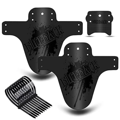 Abbildung von NICEDACK MTB Schutzbleche,Fahrrad Mudguard 2 Stücke Mud Guard Mountainbike Hinten und Vorne Schlamm schaber Spritzschutz (A Schutzbleche, A Schwarz)