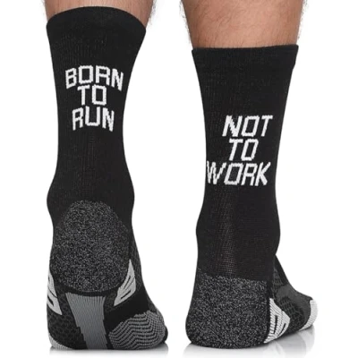 Abbildung von TODO Running RAID CREW Laufsocken mit Lustige Aufschrift, Anti Blasen Socken, Technisch Socks. Bunte Sport Socken Damen (Born to Run, 35 38)