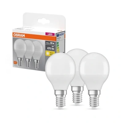 Abbildung von Osram LED Base Classic P Lampe, 5 W, Ersatz für 40 W Glühbirne, Warmweiß, 3er pack