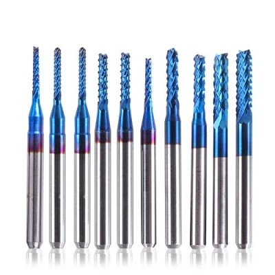 Abbildung von SainSmart Genmitsu CNC Fräser, 10 Stück, Nano Blue Coat, 1,5 3,175 mm, Schaft 1/8