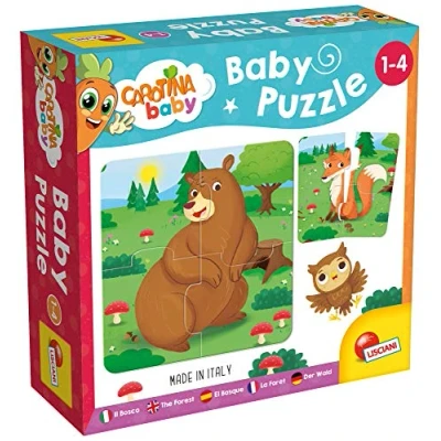 Abbildung von Lisciani CAROTINA Baby Puzzle Der Wald Denkspiel Bildungsspiel 6 Puzzles mit je 4 Teilen Tiere 14 x cm Für Kinder von 1 bis Jahren