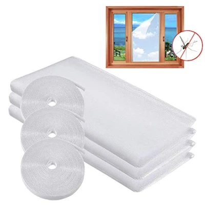 Abbildung von MOEGFY Fliegengitter Fenster, 3er Pack Insektenschutz Fenster Moskitonetz mit 3 Rollen Hakenklebeband, Kinderleichte Montage, Zuschneidbar auf Fenstergrößen bis 130x150cm