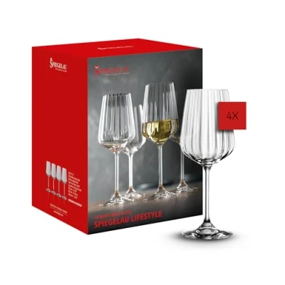 Abbildung von Spiegelau Weißweingläser 4er Set, 440 ml, LifeStyle, 4450172, Weinglas aus Kristallglas, spülmaschinenfest, Klar
