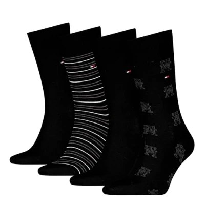 Abbildung von Tommy Hilfiger MEN SOCK 4 PACK Giftbox Socken, Herren, Größe: 39 42, Black