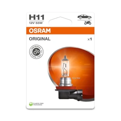 Abbildung von Osram ORIGINAL LINE 12V, H11, Halogen Scheinwerferlampe, Einzelblister, white