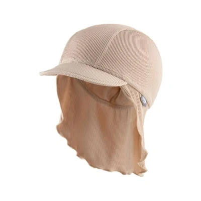 Abbildung von Sterntaler Schirmmütze Nacken Rippe Baby und Kinder Mütze Rippenoptik mit Nackenschutz UV Schutz 50+ Bademütze Kopfbedeckung Sommer Unisex Bademode beige, Größe 49