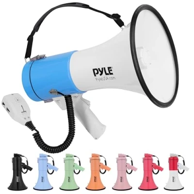 Abbildung von Pyle Unisex Erwachsene Pmpra515whi Megaphon, Weiß/Blau, 50 Watt EU