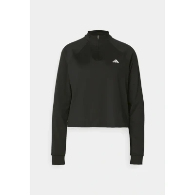 Abbildung von adidas Performance Train Essentials Minimal Branding 1/4 ZIP Cover UP Langarmshirt, Damen, Größe: XS, Black