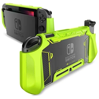 Abbildung von Mumba Hülle für Nintendo Switch Robuste Schutzhülle Hybrid TPU Griff Case Cover Switch, Grün