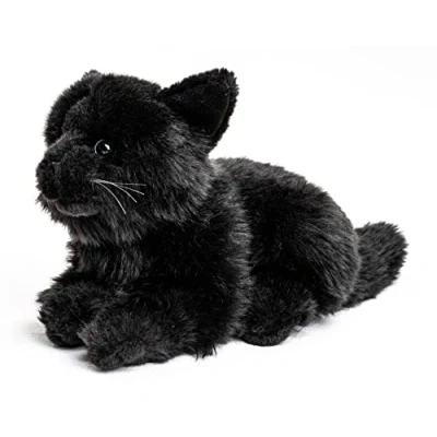 Abbildung von Uni Toys Katze schwarz, liegend 20 cm (Länge) Plüsch Kätzchen Plüschtier, Kuscheltier