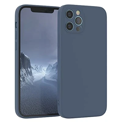 Abbildung von EAZY Case Silikonhülle für iPhone 12 Pro Hülle Silikon Blau weich stoßfeste Handyhülle Schutzhülle mit Kameraschutz Dünn Premium Schutz Cover TPU Phone Bumper in Petrol