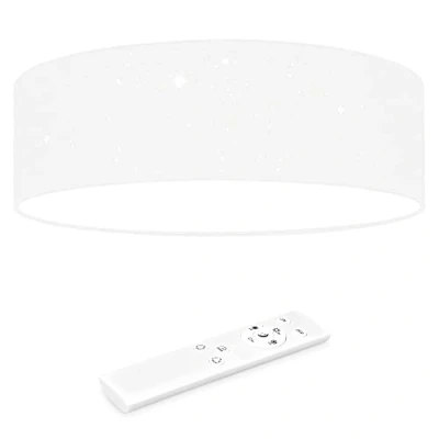 Abbildung von Navaris LED Deckenleuchte 40cm Dimmbar Farbtemperaturwechsel Fernbedienung 22W Stoff Weiß Sternenhimmel Wohnzimmer Lampe Schlafzimmer Deckenlampe Kinderzimmer Decke