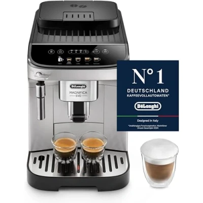 Abbildung von De&#039;Longhi Magnifica Evo ECAM 292.33.SB Kaffeevollautomat mit Milchaufschäumdüse, 5 Direktwahltasten für Espresso,Kaffee und Kaffeespezialitäten, intuitives Bedienfeld,2 Tassen Funktion,Silber/Schwarz