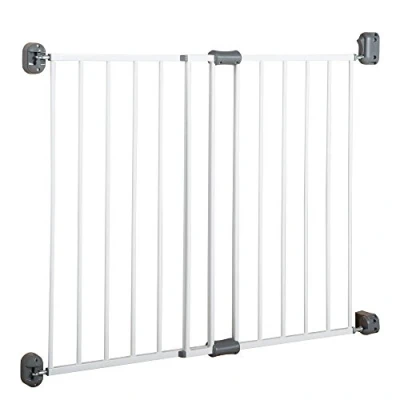 Abbildung von roba Türschutzgitter &#039;Easy Step&#039;, Metall Schutzgitter weiß, extra hoch, variable Breite 60 97cm