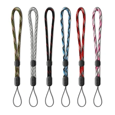 Abbildung von Ringke Paracord Wrist Strap [Sortiert Farben 6 Stück] Mehrzweck Verstellbare Handschlaufe Kompatible mit Handyhülle, Schlüssel, Kamera, Namensschild