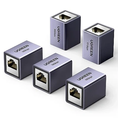 Abbildung von UGREEN LAN Kabel Verlängerung RJ45 Kupplung 10 Gigabit Verbinder Ethernet Netzwerkkabel Cat7/ Cat6/ Cat5e/ Cat5（Grau 5 Stück）