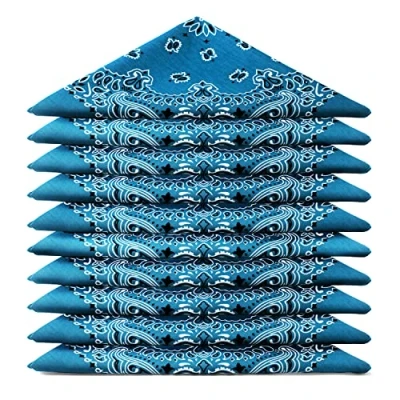Abbildung von Karl Loven BANDANA 5 Stück Petrolblau Paisley Mandala Muster 100% Baumwolle TÜV geprüft Dicker Stoff 20 Exklusivfarben