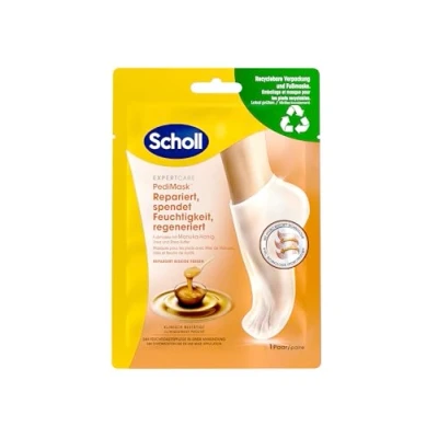 Abbildung von Scholl intensive feuchtigkeitsspendende nachhaltige Fußmaske mit Manuka Honig, Sorgt für ein lang anhaltendes Gefühl von Feuchtigkeit, 1x 2 Stück